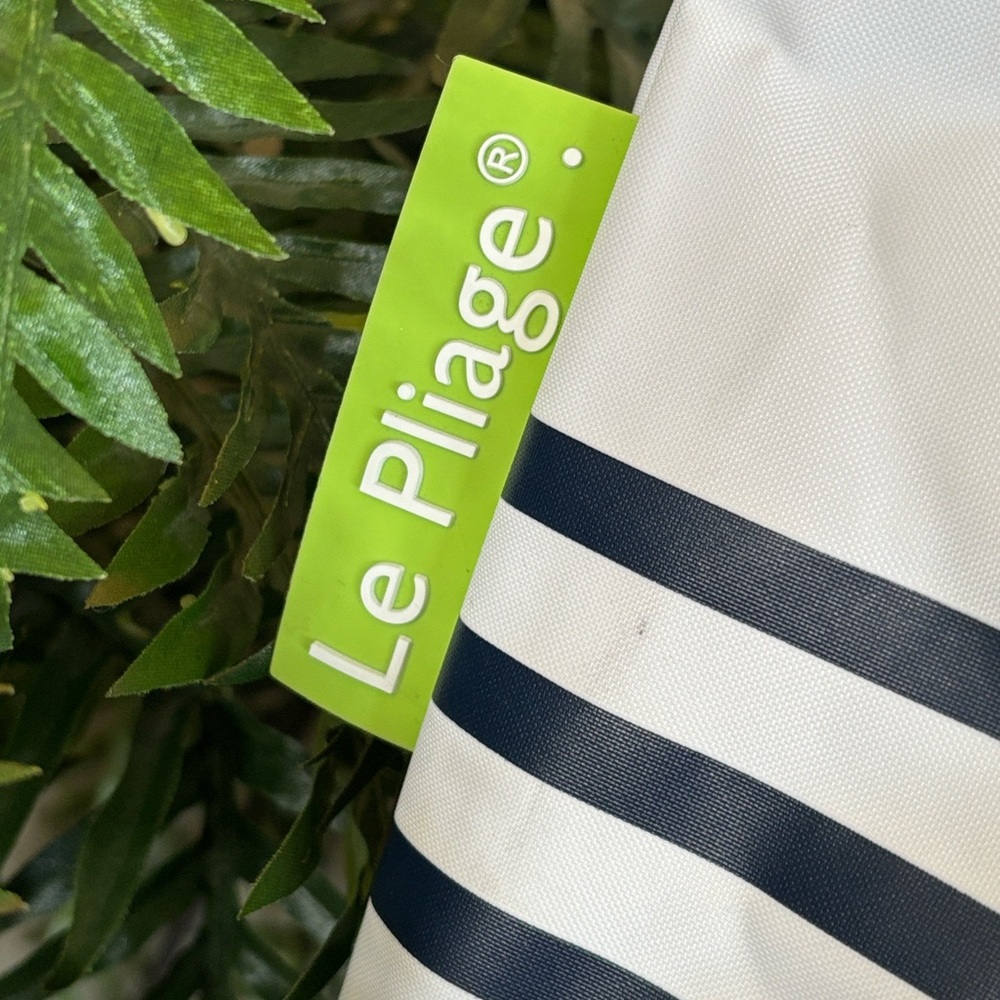 Longchamp Le Pliage Mariniere Zippered Shoulder Tote Blue White Nautical Stripes - Picture 8 of 16